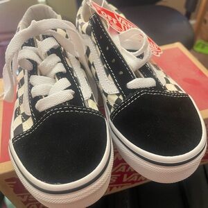 Vans Kids Black and White Checkered Sneakers